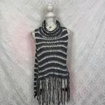 Free People Free People Striped Turtleneck Sleeveless Fringe Sweater Vest Top XS Photo 4