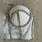 Lydia Rhinestone Bralette Crop Top Corset Bra, Size Small Photo 1