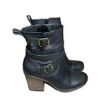 Lucky Brand  Orenzo Ankle Moto Boots Black Leather Women's Size 6 Photo 2