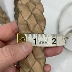 Unbranded Sz SM Belt Brown Genuine Leather Braided Adjustable Silver Tone Buckle Photo 6