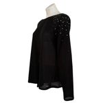 PINK - Victoria's Secret VICTORIA’S SECRET PINK Embellished Rhinestone Sleeve Knit Open Back Sweater L Photo 4