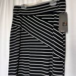 NEW NWT Mossimo Women’s Black Breton Striped Maxi Skirt Side Slit Sz S Nautical Photo 1