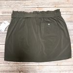 Athleta Arbor Olive Green Grey Paper Bag Skyline Tie Belt Skort 16T 16 Tall New Photo 3