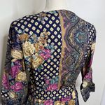 Vintage Lady Carol Petites Mixed Prints Open Front Jacket Dress w/ Belt Sz 10 Blue Photo 5