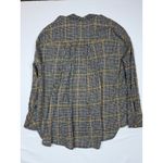 Free People  Break My Stride Plaid Button Down Oversized Shirt Small Metallic Photo 8