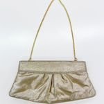 Steve Madden Small Shiny Metallic Gold Leather Frame Clutch Purse Photo 0