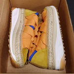 Free People New Chapmin Espadrille Ribbon Bow Sneakers 39 Blue Combo Photo 0