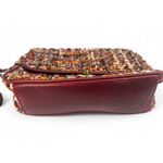 Patricia Nash  Lorenza Flap Burgundy Tweed Leather Crossbody Bag Purse Shoulder Photo 3