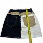Y2K Black and cream patchwork denim mini skirt Size XS Photo 2