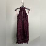 Bardot  Short Lace High-Neck Purple Dress with Illusion Details Sz 8 Photo 1