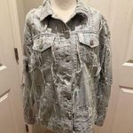 True Religion  Women's Distressed Denim Jacket Blue Size M Casual Button Front Photo 0