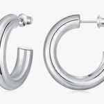 Gacimy Chunky Gold Hoop Earrings for Women 14K Real Gold Plated, 925 Sterling Silver Post Hoops for Women Photo 0