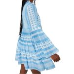 Tuckernuck Hyacinth House Blaine Mini Dress Blue White Bell Sleeve Boho Chic Size Small Photo 2