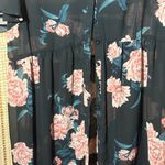 Torrid Sheer Black Dress/Tunic with Pink Floral Pattern Photo 2