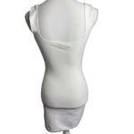ZARA White Stretch Knit Short Fitted Square Neck Mini Dress Photo 4