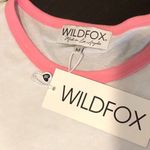 WILD FOX Pink Contrast Trim Thinking About Going To The Gym Slogan Tee Sz MD NWT Photo 2