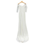 Lulus  Eternally Beloved White Mesh Off-the-Shoulder Pearl Maxi Dress M NWT Photo 7