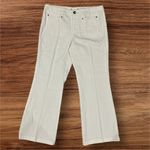 INC White Embroidered Flare Jeans Womens Petite 12P Stretch Comfort Wide leg Photo 2
