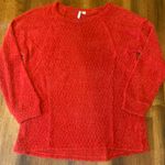Cato  Sweater Medium Vibrant Red Textured Knit Super Soft Crewneck Photo 0