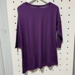 Hue Women Purple 3/4 Sleeve Crew Neck Long Tunic Top Size M Photo 1