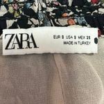 ZARA Black Floral Smocked High Waist Ruffle Pull On Mini Skirt Skort Size S Photo 4