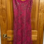 Betsey Johnson Vintage  Pink Feminine Dainty Metallic Lace Tulle Slip Dress Sz 2 Photo 2