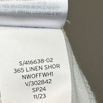 Gap  365 White High Rise Linen Blend Trouser Preppy Coastal Shorts Sz L NWT Photo 2