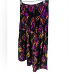 Vintage drop waist skirt in beautiful 100% silk floral design size 6 EUC Black Photo 6