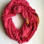NWT Preppy Pink Infinity Scarf, Pom Pom Trim Photo 1