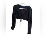 Blue Life  Black Long Sleeve Crop Top Small Photo 1