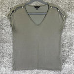 Lucky Brand green cap sleeve blouse with cut-out details Sz XS Photo 0