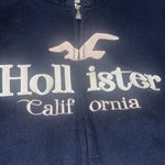 Hollister ✨ Co. FAUX SHEARLING-LINED ZIP-UP LOGO GRAPHIC NAVY SZ LARGE HOODIE✨ Photo 7