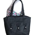 FAUX LEATHER BLACK WITH EMBELLISHED BOW DESIGN SHOULDER BAG Photo 4