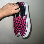 Vans  Hot Pink and Black Checkerboard Slip On Sneakers Photo 2
