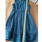 J.Crew Striped Green Dress Eyelet Fit &Flare Size 4 V Neck Lined Corporate Core Photo 9