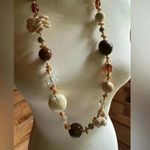 Crochet mixed bead and media necklace from France Brown Photo 1