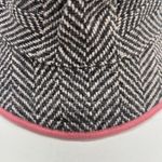 Gap Preppy Herringbone Hat S/M Wool Blend Lined Pink Band Bucket Cloche Photo 1