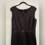 Ellen Tracy Black Cocktail Sheath Dress Holiday Evening Knee Length V Neck Sz 10 Photo 1
