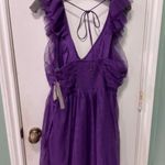 Anthropologie Maeve Ruffled Tulle Mini Dress deep Purple L Photo 4
