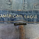 American Eagle  Super Stretch Blue Distressed High Waisted Denim Jean Shorts 4 Photo 3