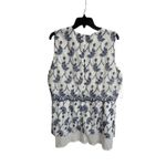 AQUA  Embroidered Layered dress‎ Sleeveless Floral Cotton White Blue XXL Photo 4