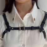 Black Harness Belt Overbust O Rings New Photo 1