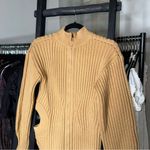 David Koma Camel Side Cutout Ribbed Knit Mini Dress Tan Size M Photo 9