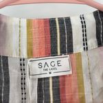 Sage THE LABEL Cardigan Medium Kimono 100% Cotton Stripe Beach Travel Boho NWT Photo 3