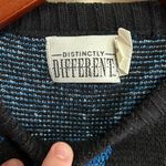 Vintage 1980’s Women’s Sweater Size 18 Blue Black Silver Metallic Photo 4