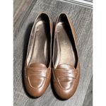 Talbots Brown Leather Loafers Size 8AA Slip-On Shoes Preppy Photo 1