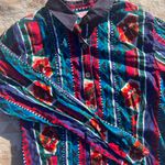 Vintage Roper Western Aztec Floral Button Down Shirt Large Multi Photo 1