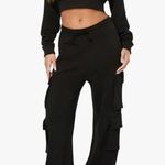 We Wore What NWT Cropped Half Zip Fleece Cotton Hoodie Long Sleeve S Black #3404 Photo 13