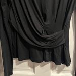 ALLSAINTS  Limera Long Sleeve Wrap Front Top Size Large in Black Photo 5