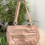 Sassafras 90s Vintage Y2K Beige Tan Khaki Cream Genuine leather shoulder hand bag purse silver hardware #cottagecore #coquette  Photo 0